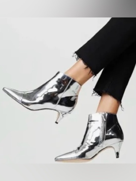 Gianni Bini Shoes - Gianni Bini Georginia Womens Metallic Silver Pointed Ankle Booties Size 6 M NWOB